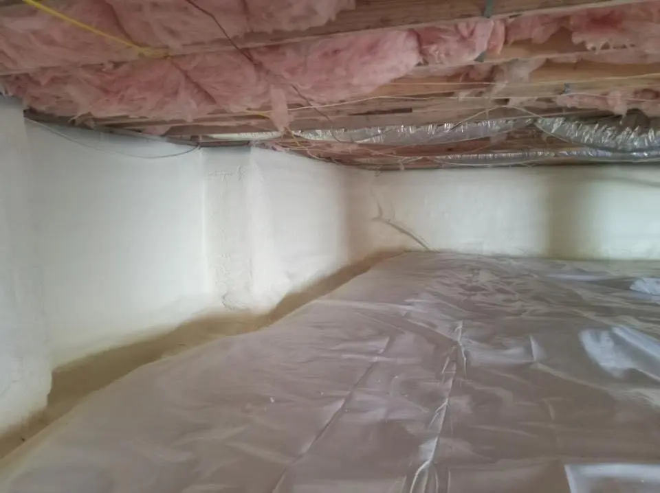 Crawl space encapsulation with closed-cell spray foam for Spray Foam Roofing in Friendswood
